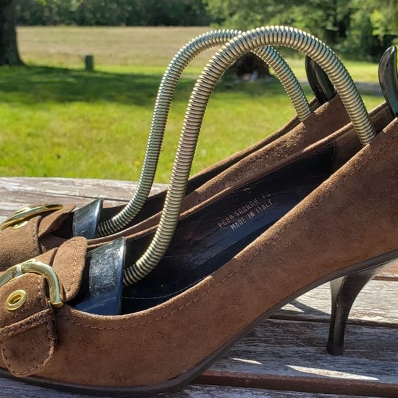 Coach Suede Sarrah Nubuck Buckle Heels Shoes 6 - Picture 1 of 6